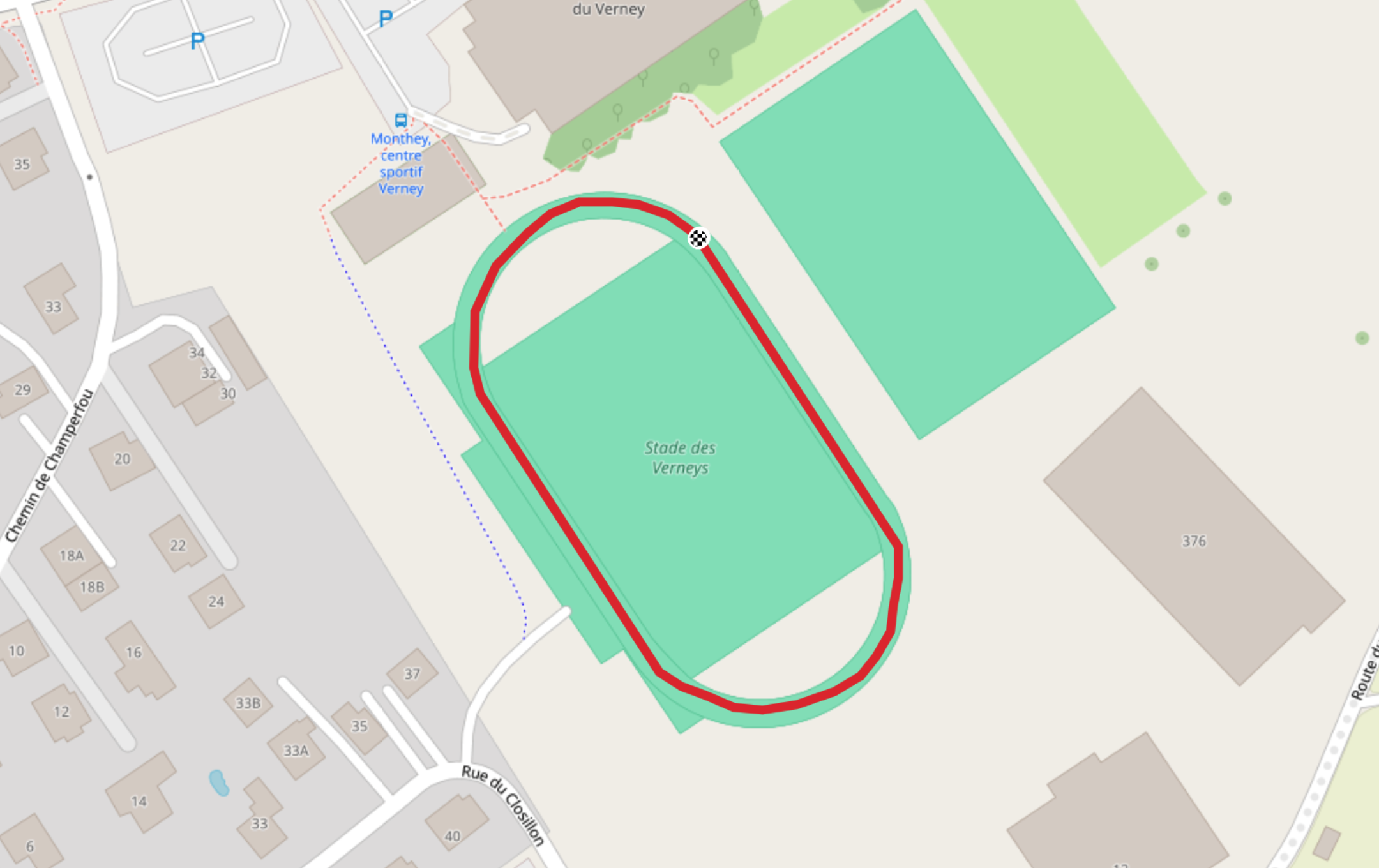 Plan du parcours Mini-Montheysannes — 500 m & 1 km